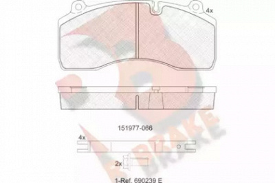 R BRAKE rb1977066 -  Комплект тормозных колодок, дисковый тормоз